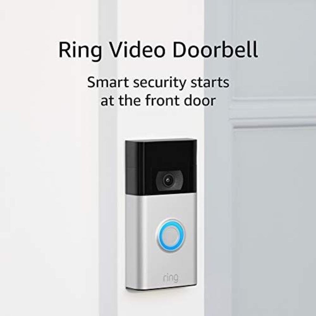 Ring Video Doorbell V2 1080p HD video Improved Motion Detection Easy Installation - Satin Nickel