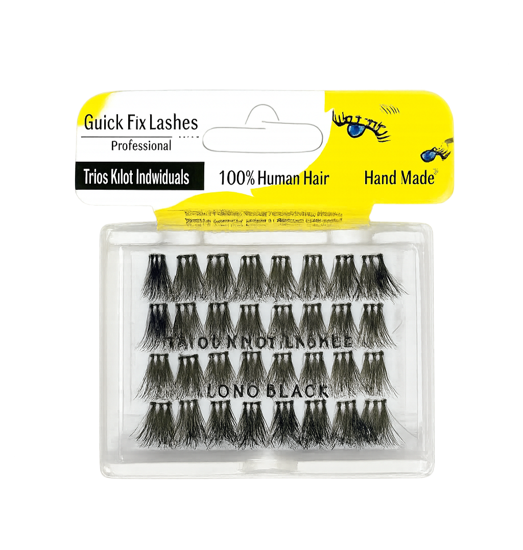 Quick Fix Eye Lashes Individuals Knot - Double Flares Trios - Long Black