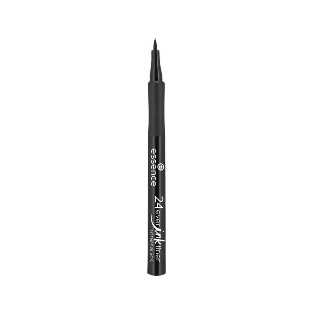 Black eyeliner pen with 'essence' branding on a white background. Essence 24ever Ink Liner - Waterproof Eyeliner - Intense Black