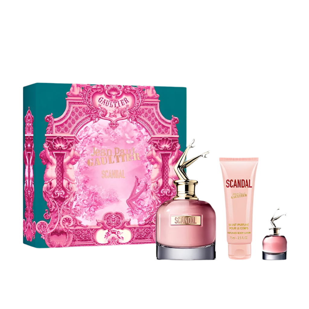 Jean Paul Gaultier Scandal Eau De Parfum For Women Gift Set - 80 ML + 6 ML + Body Lotion 75 ML