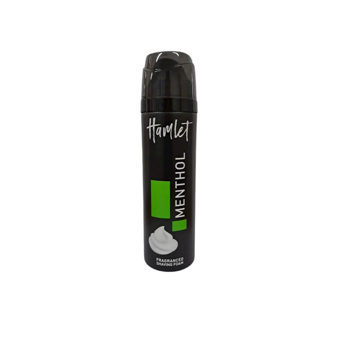 Hamlet Menthol shaving foam can on a white background