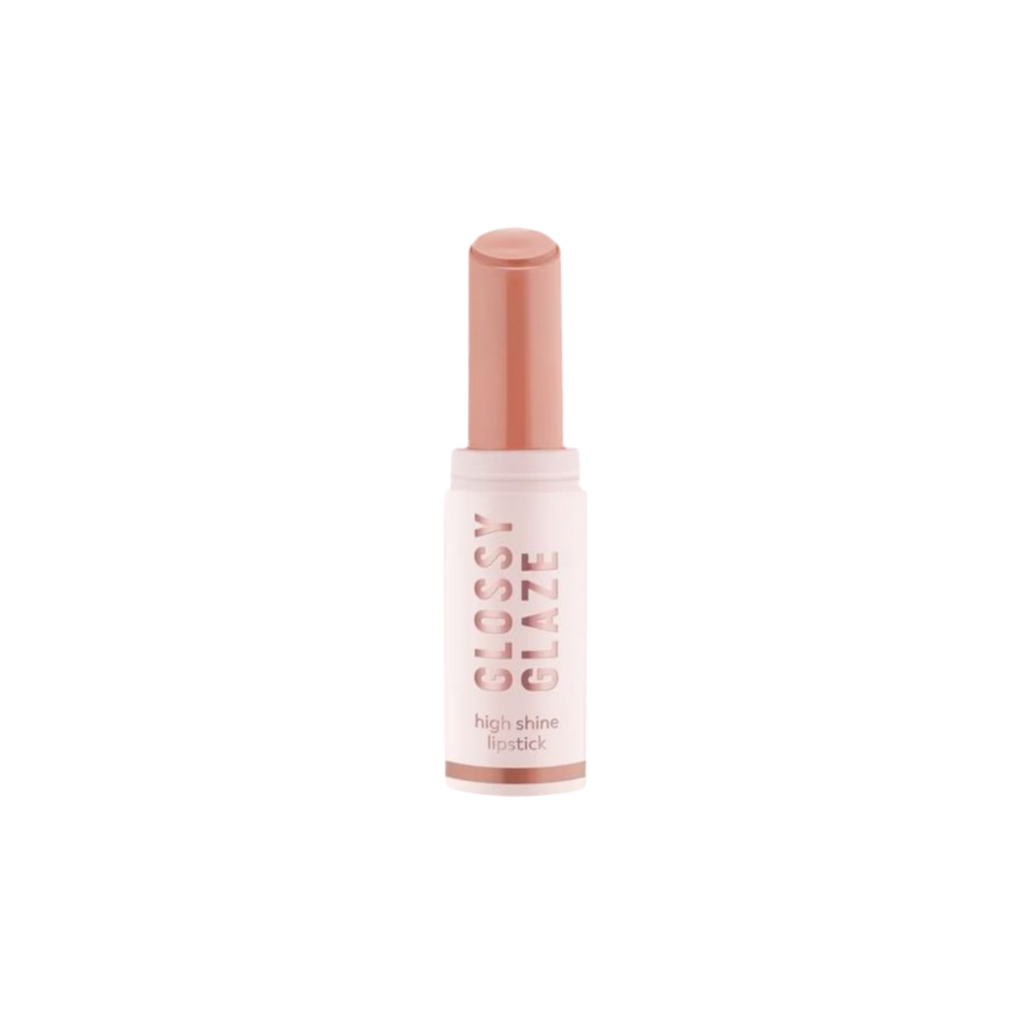 Lip gloss with 'Glossy Glaze' branding on a white background