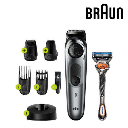 Braun BT7240 Beard Trimmer With Precision Dial & Gillette Fusion 5 - Black