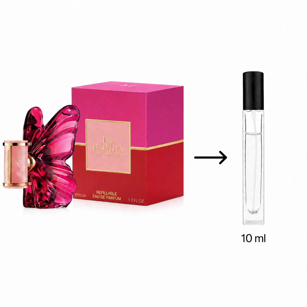 Carolina Herrera La Bomba Eau De Parfum For Women - 10 ML / 175 Sprays - Decanted From Original Bottle