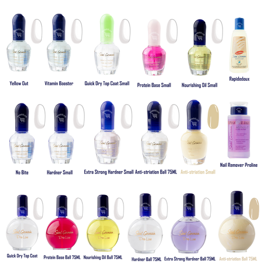 Saint Germain Complete Nail Care Selection – 18 picks incl. Nail Hardener, Remover, Oils & Quick Dry Top Coat