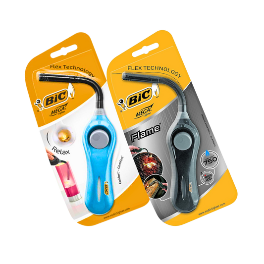 Bic Mega Lighter & Flex Multi-Purpose BBQ Barbecue Candle Outdoor Smoking