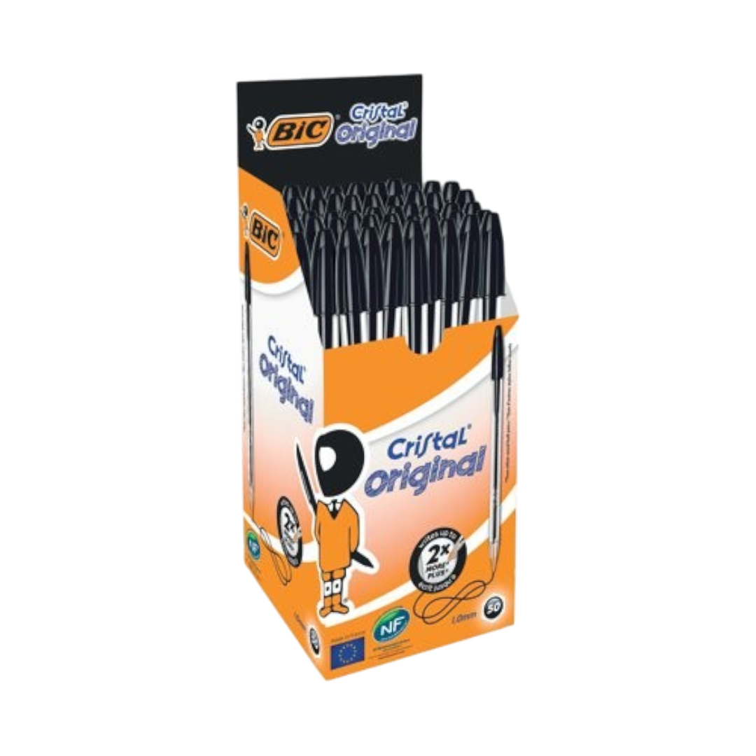 Bic Cristal Original Ball Point Pen Box Of 50 - Black