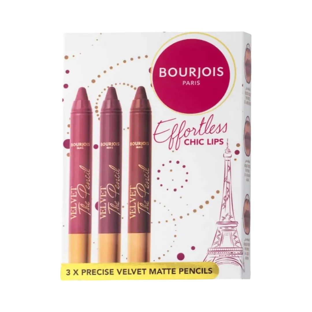 Bourjois Velvet Lip Pencils – 3-Piece Set - Matte Finish