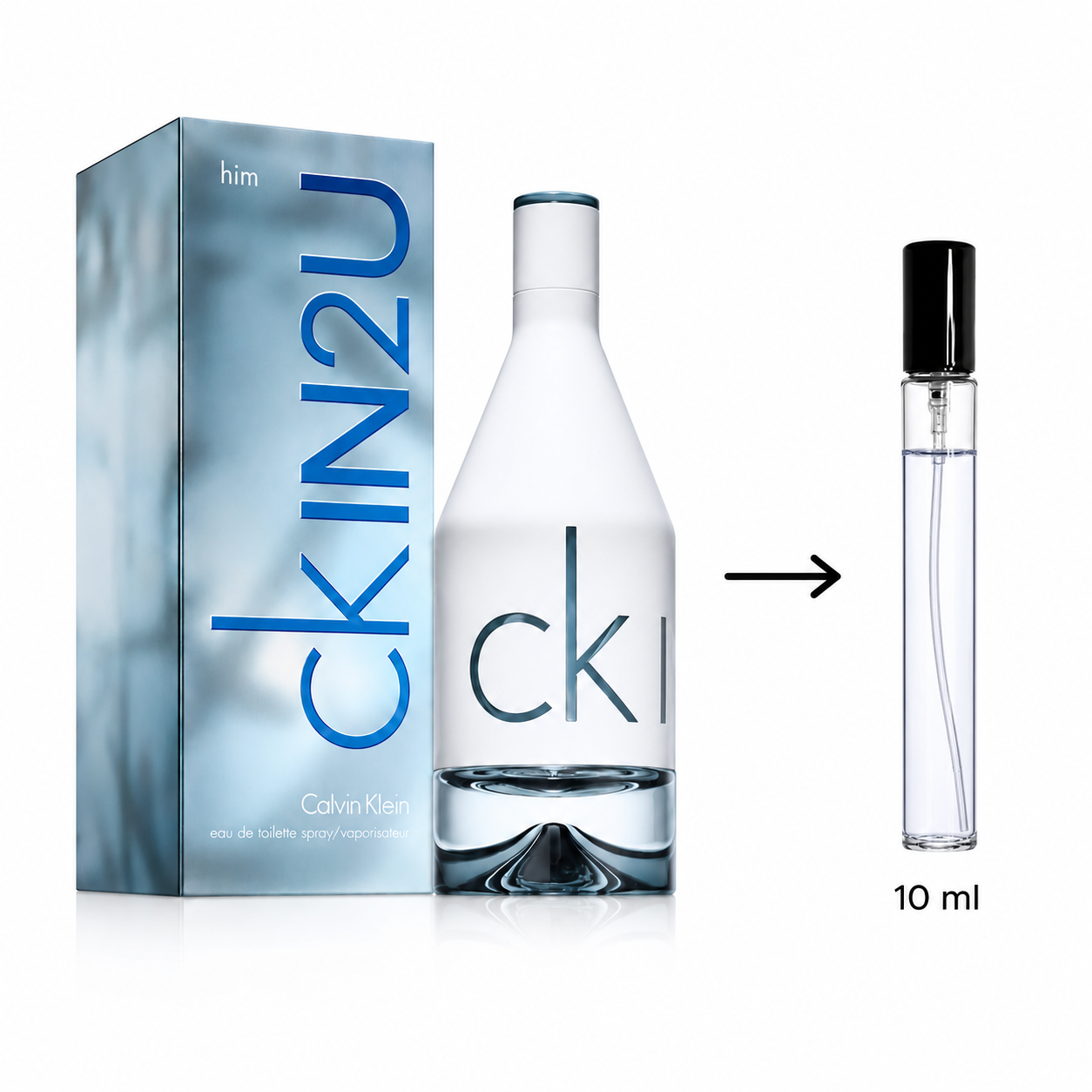 Calvin Klein CK IN2U Eau De Toilette For Men - 10 ML / 175 Sprays - Decanted From Original Bottle