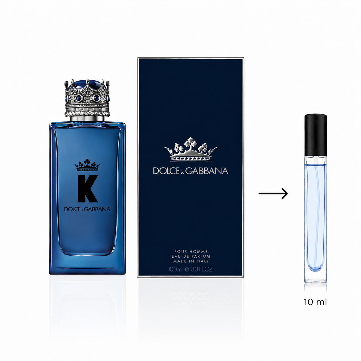 Dolce & Gabbana King Eau De Parfum For Men - 10 ML / 175 Sprays - Decanted From Original Bottle