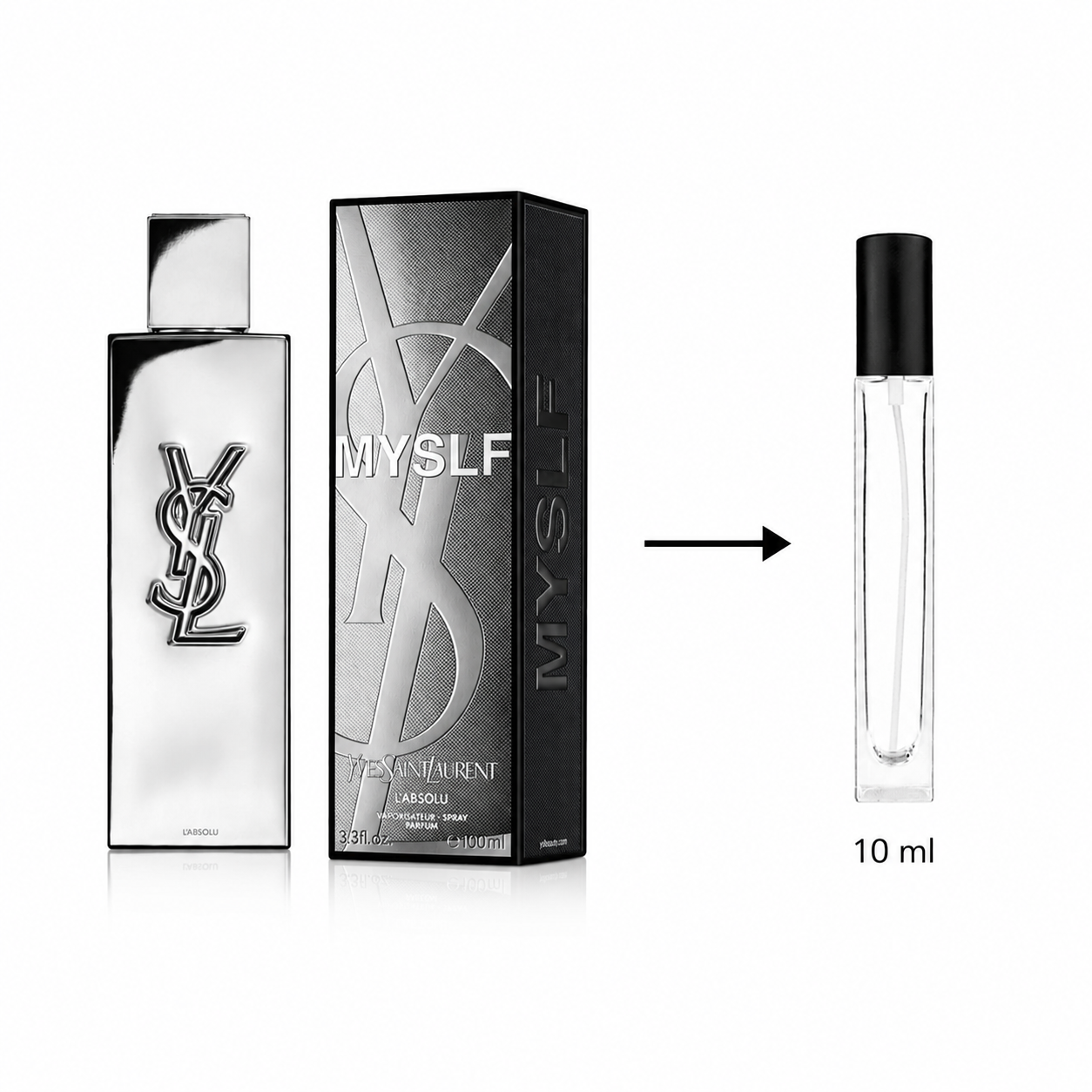 Yves Saint Laurent MYSLF L'Absolu Eau De Parfum For Men - 10 ML / 175 Sprays - Decanted From Original Bottle
