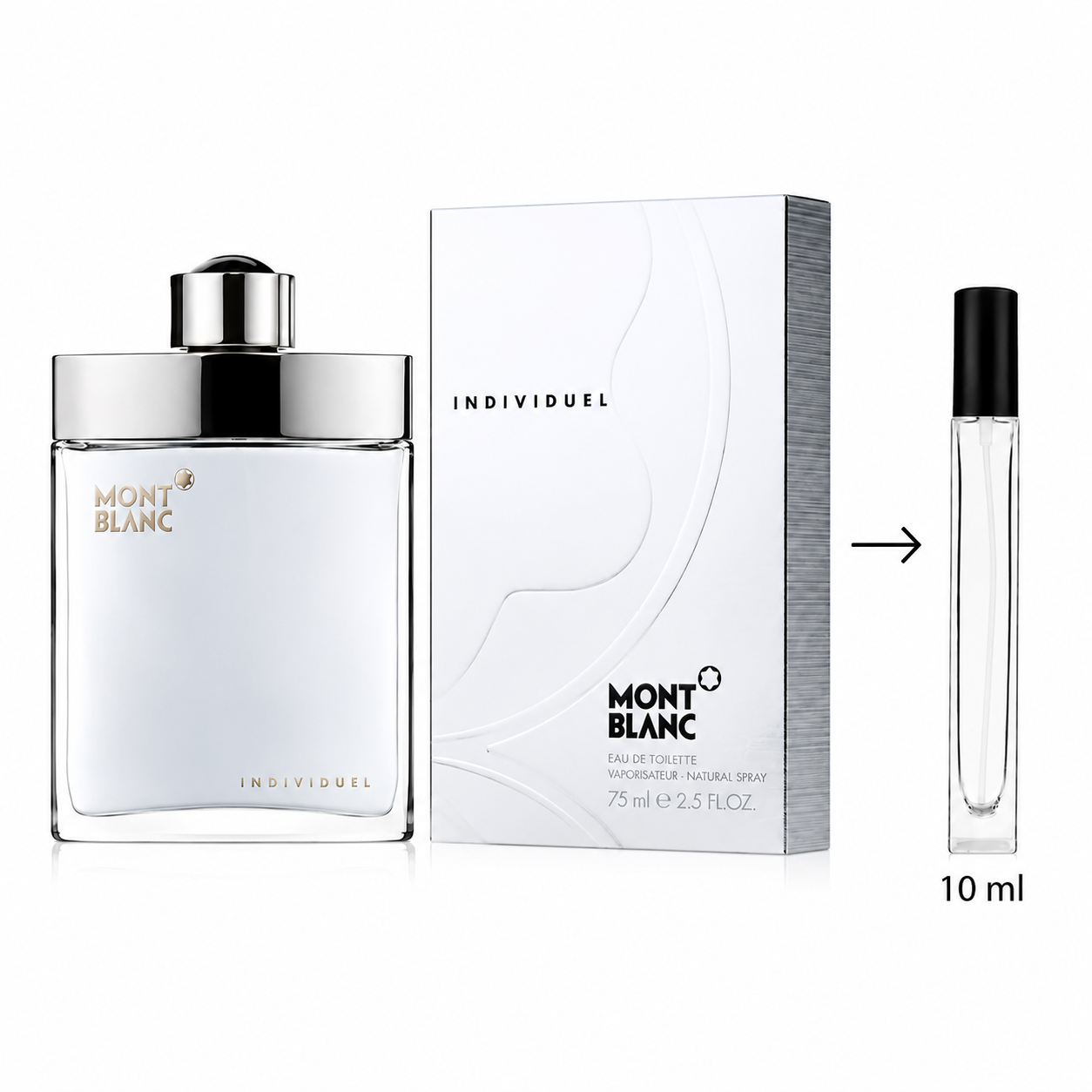 Montblanc Individuel Eau de Toilette For Men - 10 ML / 175 Sprays - Decanted From Original Bottle