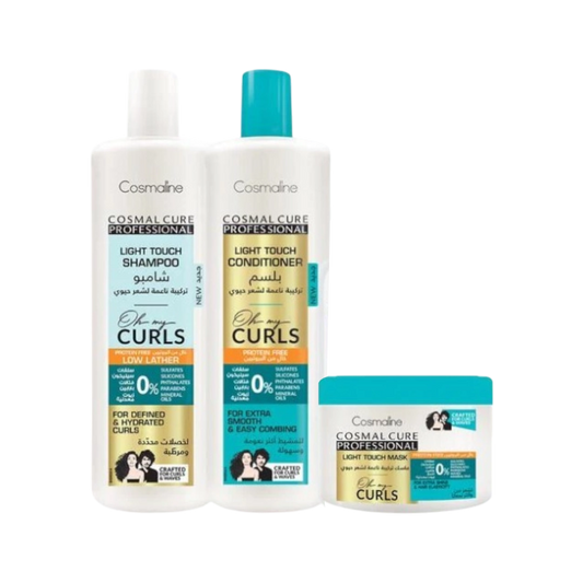 Cosmaline Cosmal Cure Professional Oh My Curls Light Touch Hair Care Set - 3 Pcs