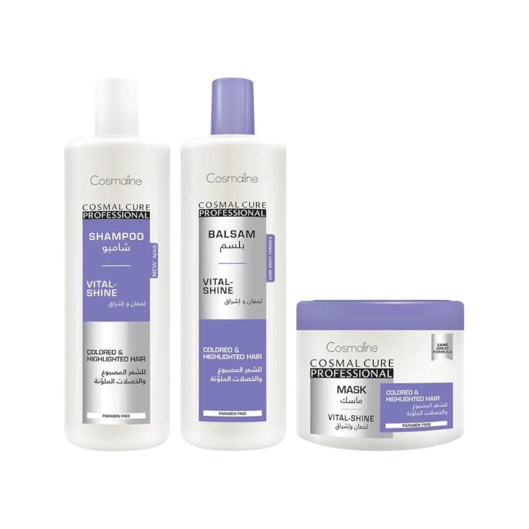 Cosmaline Cosmal Cure Professional Vital Shine Hair Care Set - 3 Pcs
