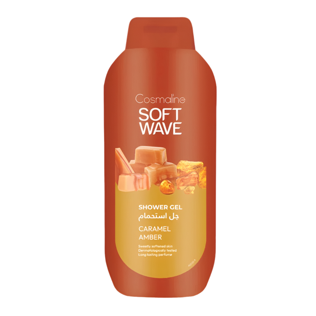 Cosmaline Soft Wave Shower Gel Caramel Amber on a white background