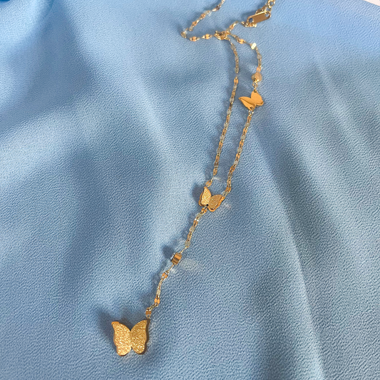 Elegant Gold Butterflies Necklace