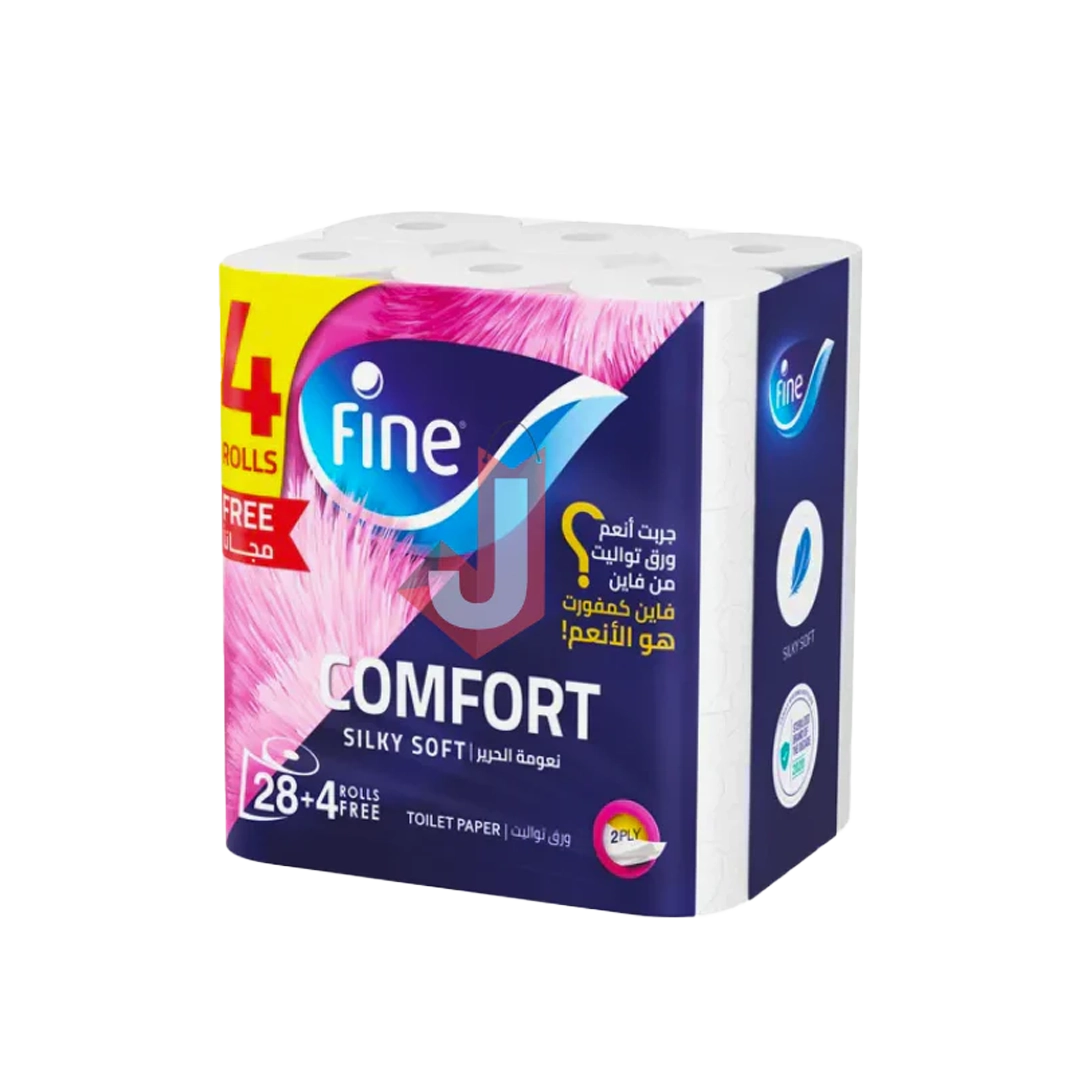 Fine Comfort Silky Soft Facial Tissues - 4 Packs 28+4