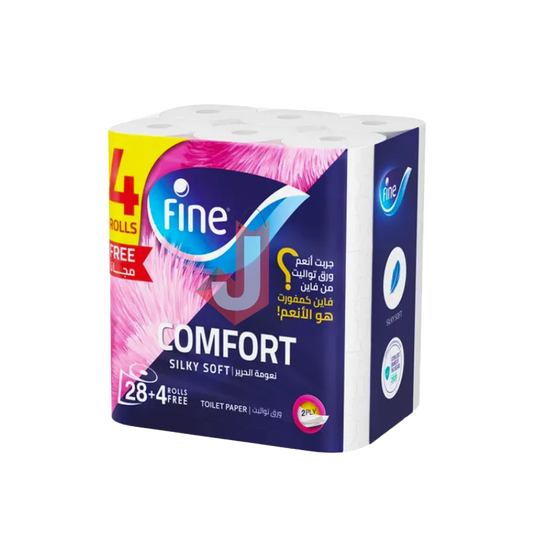 Fine Comfort Silky Soft Facial Tissues - 4 Packs 28+4
