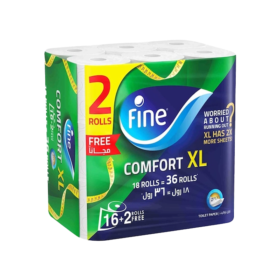 Fine Comfort XL Toilet Tissue Paper - 16+2 Free Rolls
