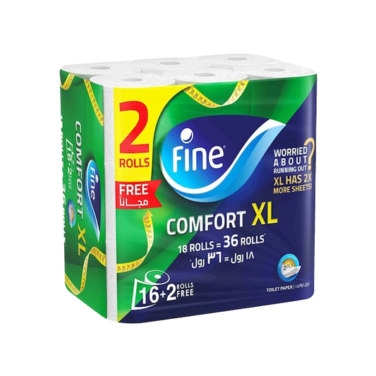 Fine Comfort XL Toilet Tissue Paper - 16+2 Free Rolls