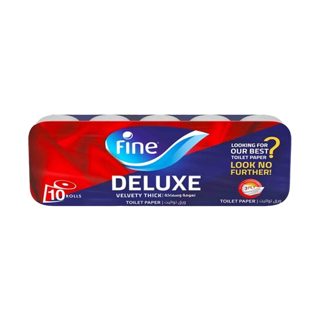 Fine Deluxe Toilet Tissue Paper - 10 Rolls