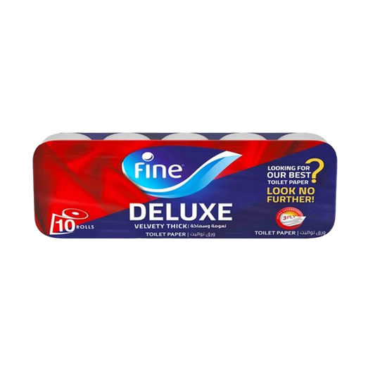 Fine Deluxe Toilet Tissue Paper - 10 Rolls
