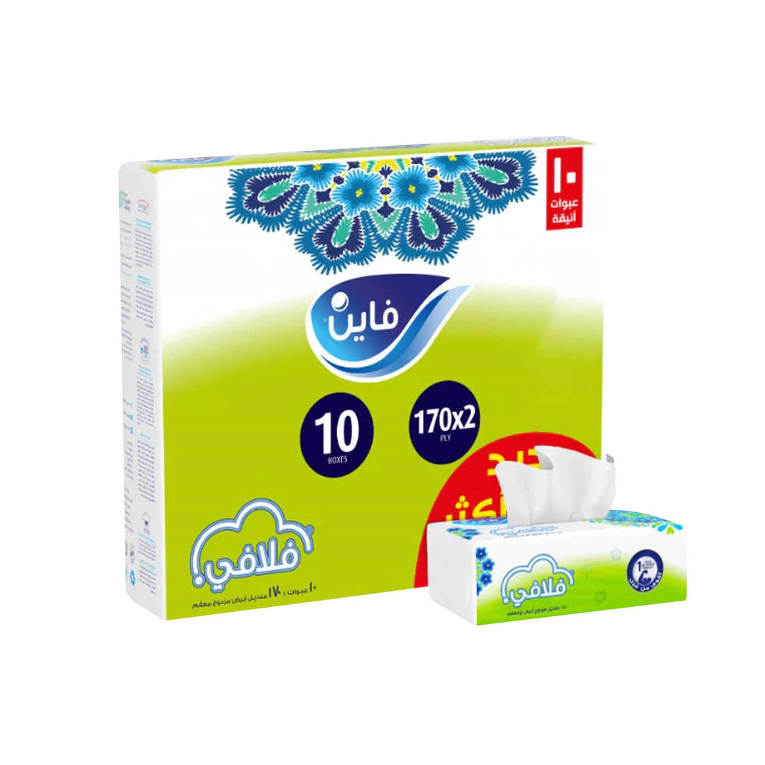 Fine Fluffy Facial Tissues - 170 X 10 Packs