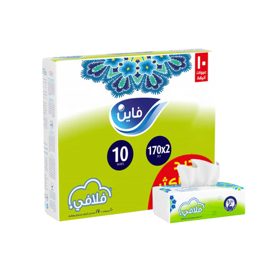 Fine Fluffy Facial Tissues - 170 X 10 Packs