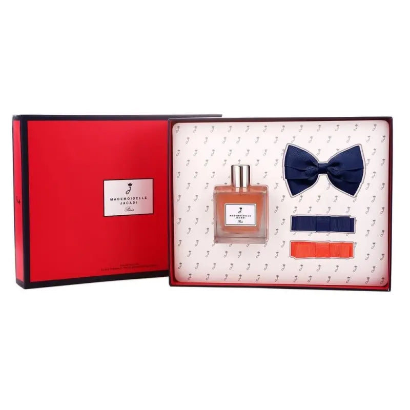 Jacadi Mademoiselle Perfume bottle with bow tie and accessories in a decorative box