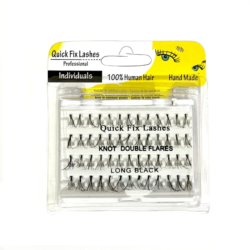 Quick Fix Eye Lashes Individuals Double knot Flares - Long Black