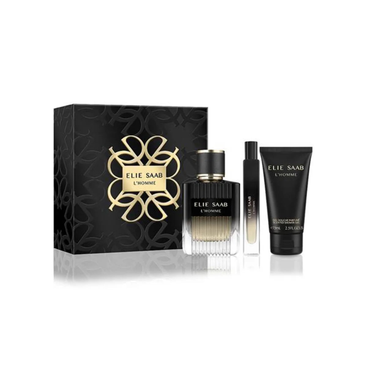 Elie Saab L'Homme Eau De Parfum Gift Set For Men - 100 ML + 10 ML + Shower Gel 75 ML