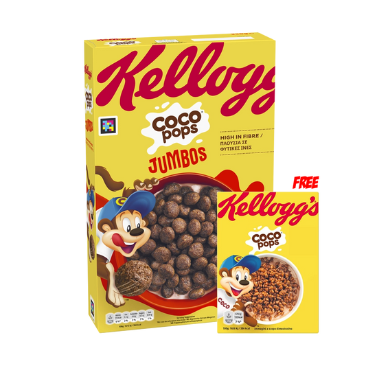 Kellogg's Corn Flakes Coco Pops Jumbos Chocolate Breakfast Cereal + FREE Mini Coco Pops