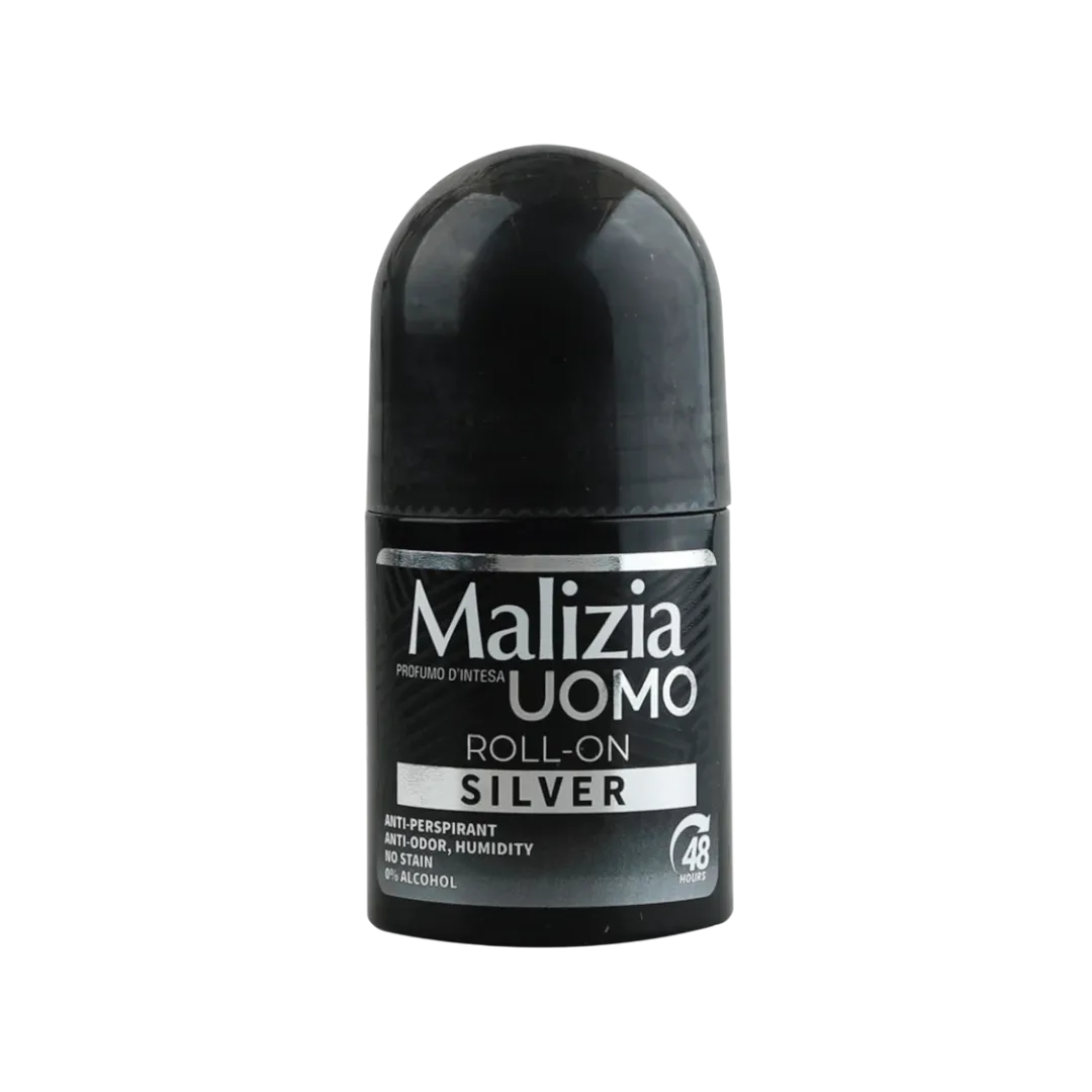 Malizia Uomo Roll On Deodorant Silver For Men - 150ml