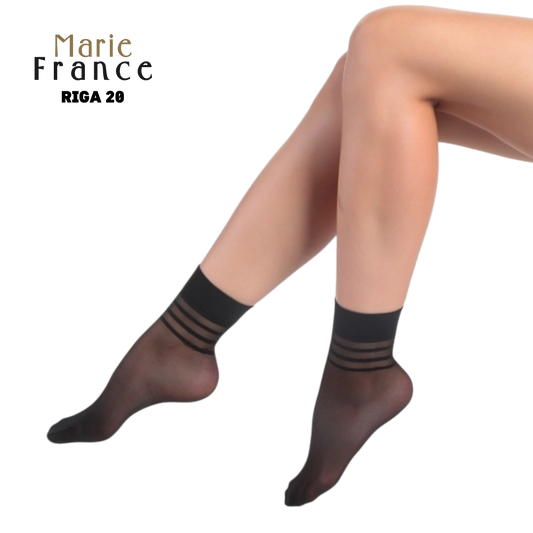 Marie France Ankle Highs - Riga 20 Black