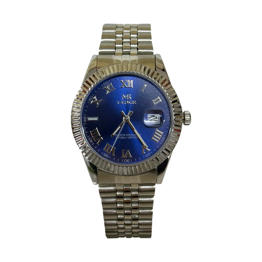 Mike Classy Watch For Men - Silver And Blue