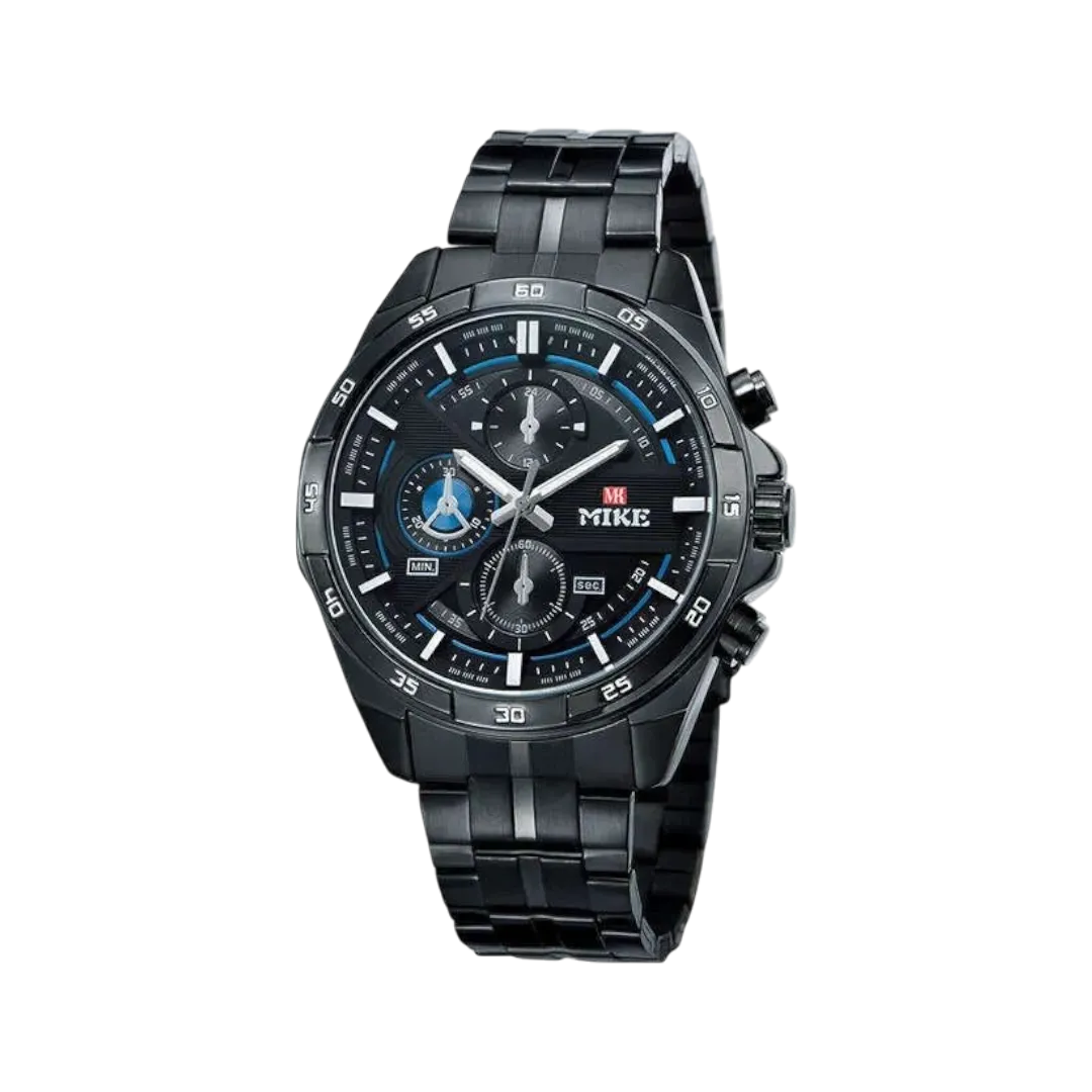 Mike Classic Watch For Men - Blue And Black