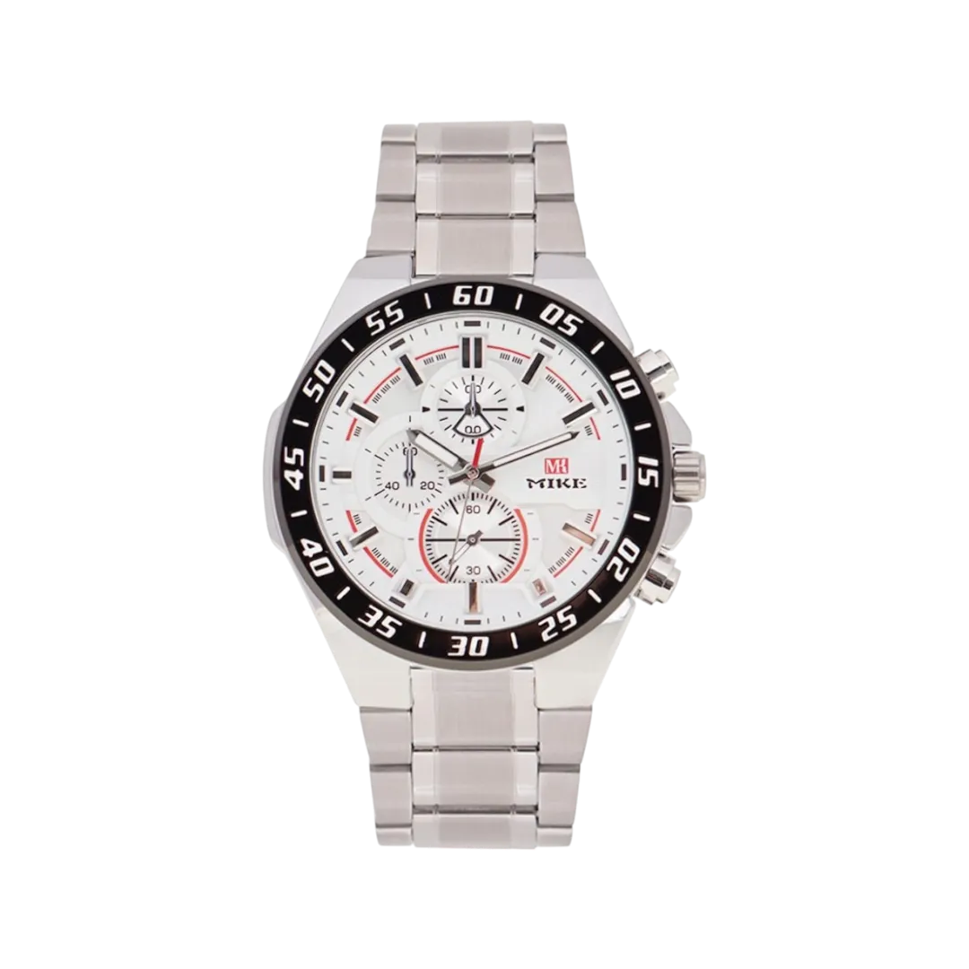 Mike Classy Elegant Watch For Men - Silver And Black