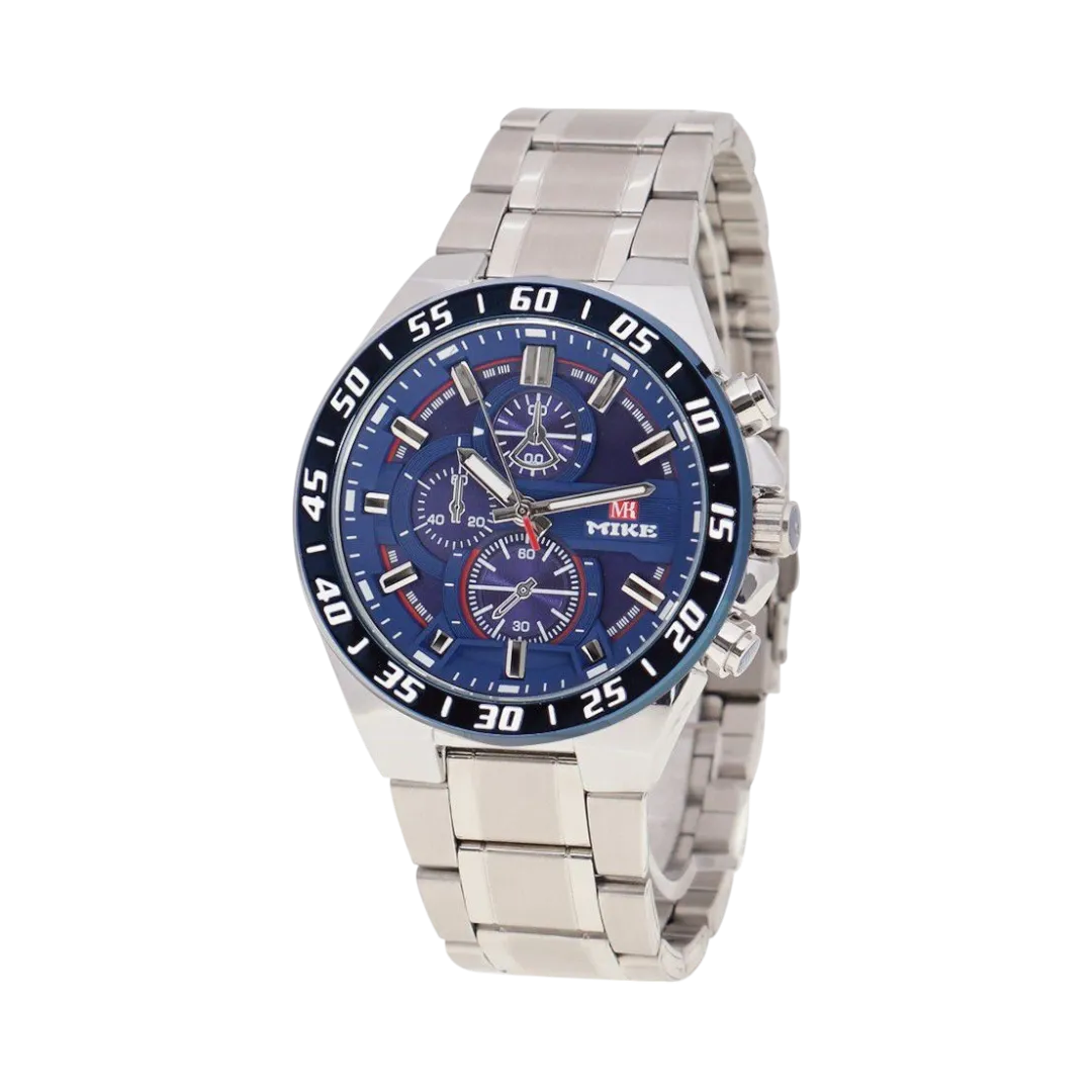 Mike Amazing Chic Silver And Blue Watch For Men
