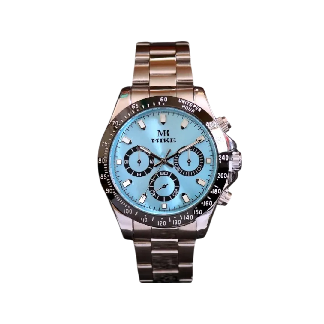 Mike Classy Watch For Men - Blue And Silver