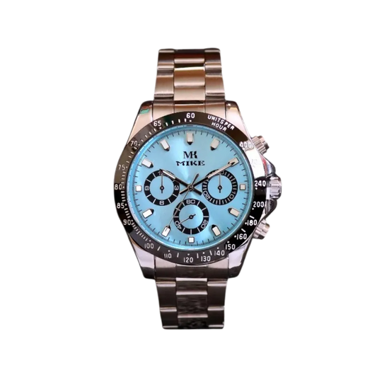 Mike Classy Watch For Men - Blue And Silver