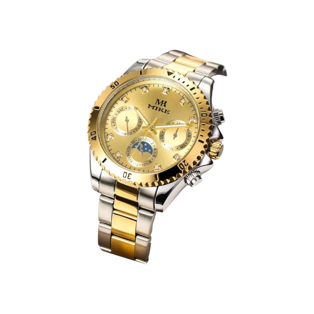 Mike Watch For Men - Gold And Silver