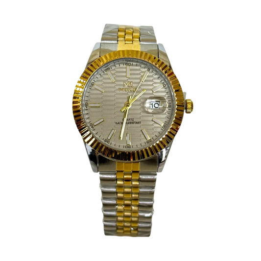 Mike Classic Watch For Men - Gold And Gray