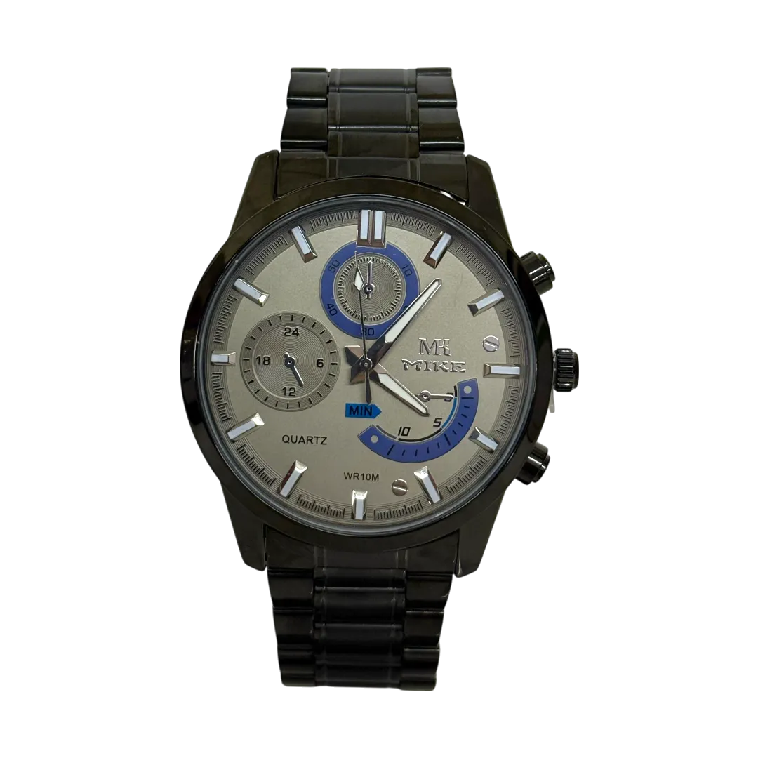 Mike New Watch For Men - Black And Silver