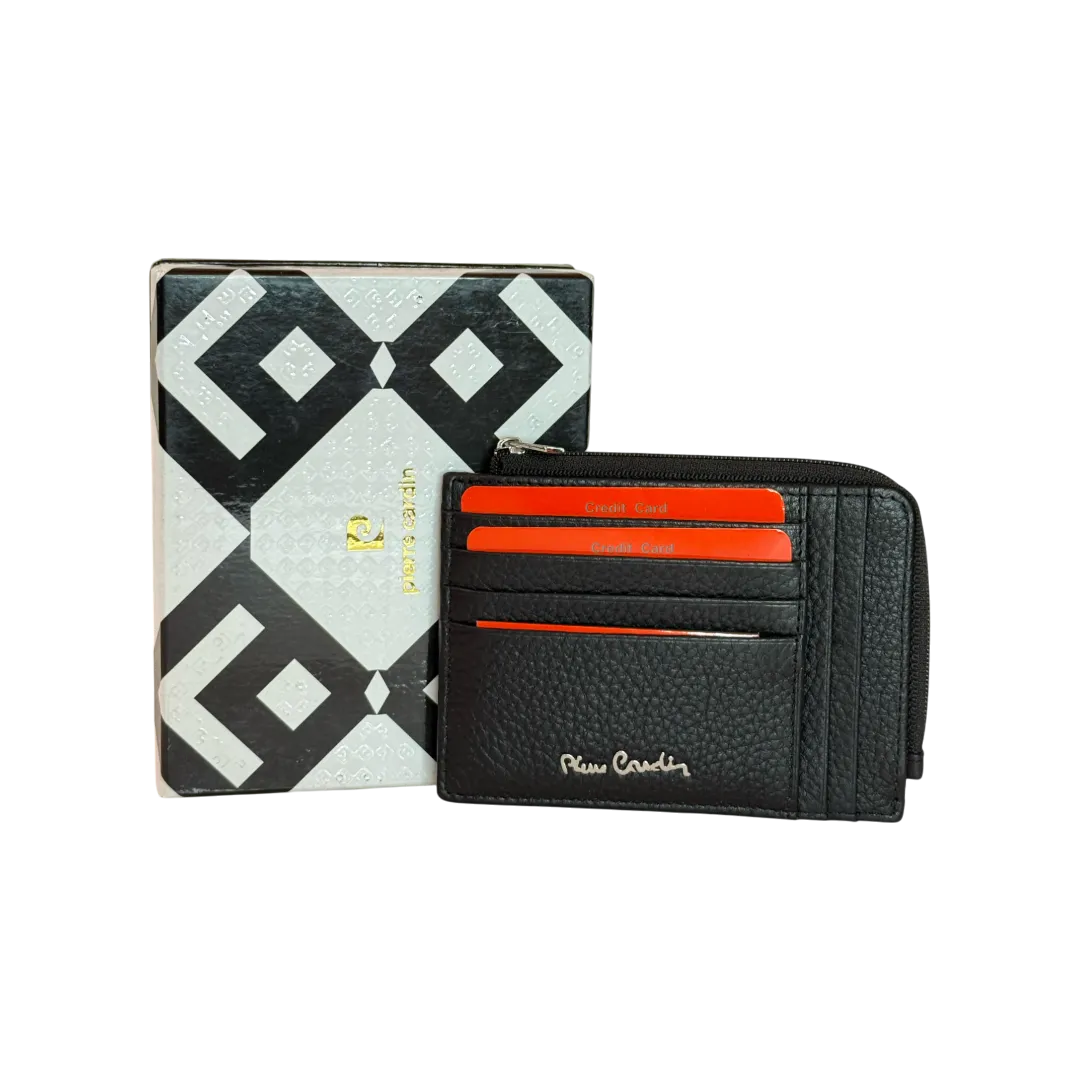 Pierre Cardin Wallet With Zipper For Men - Black