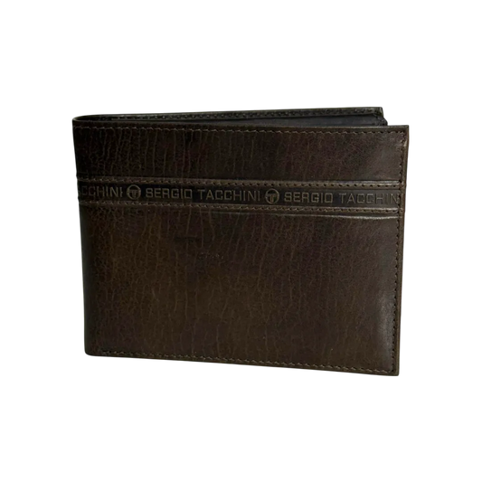Sergio Tacchini Wallet For Men - Leather Dark Brown