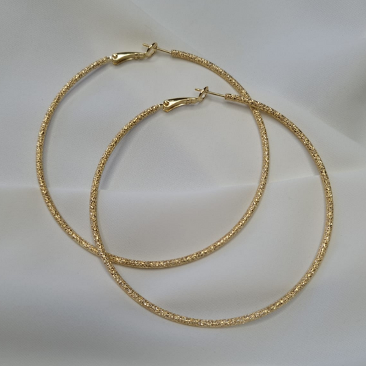 Street Geometric Gold Round Earring - 2 Sizes