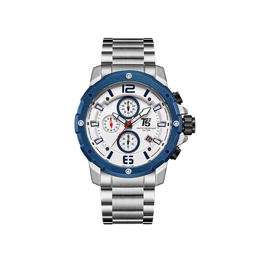 T5 Original Chronograph Watch For Men - Silver And Blue