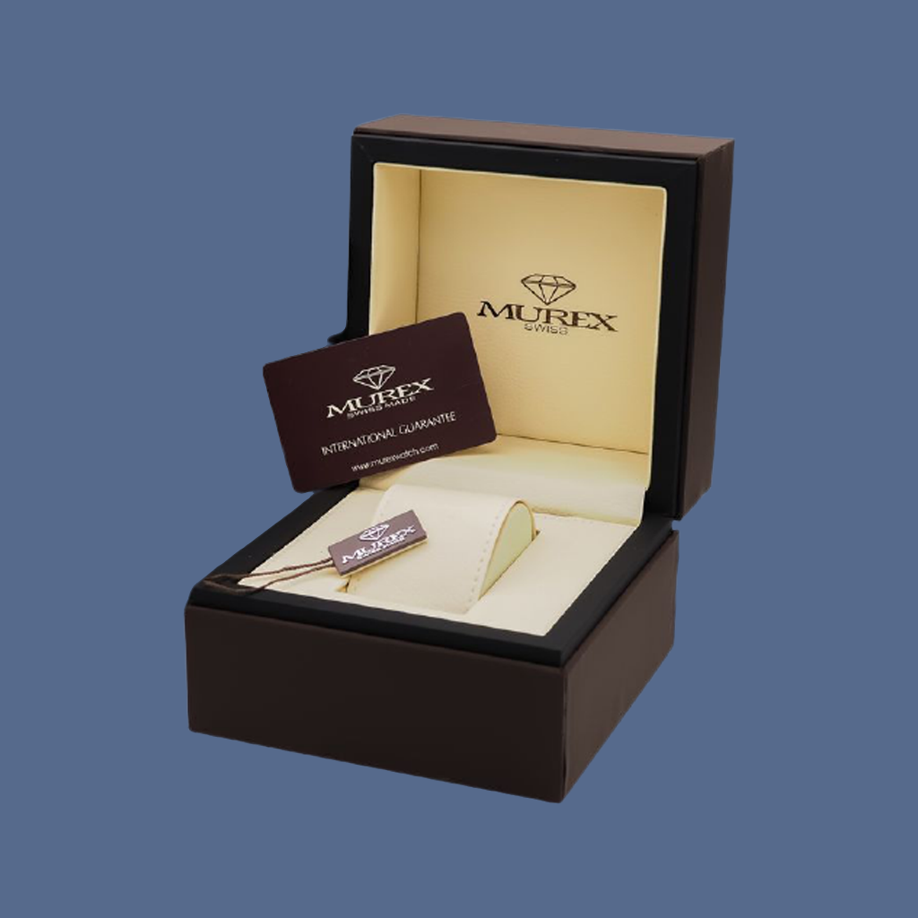 Murex Swiss Made Stainless Steel Blue Leather Watch For Men