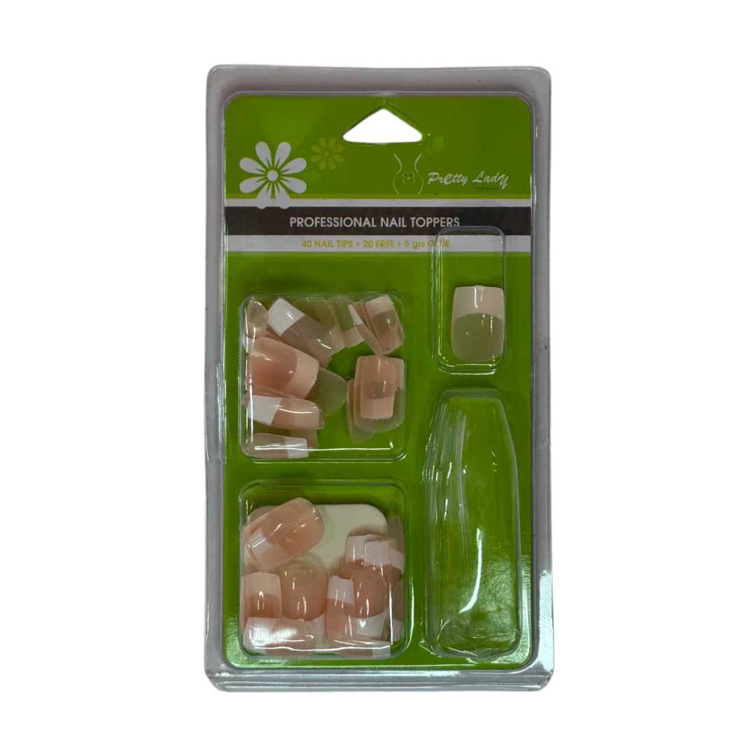 French Nail Toppers with Glue – 60 Pcs – Pretty Lady NT149F