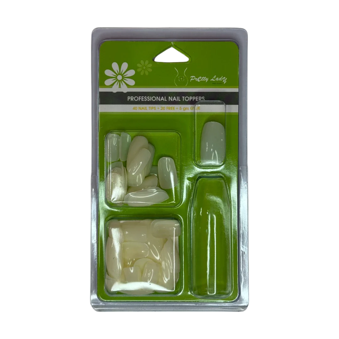 Nail Toppers Set with Glue – 60 Pcs – Pretty Lady NT156N